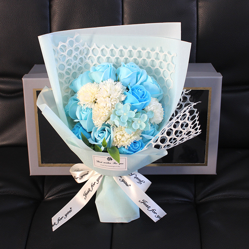 Caja de regalo con ramo de jabón de 19 rosas para San Valentín