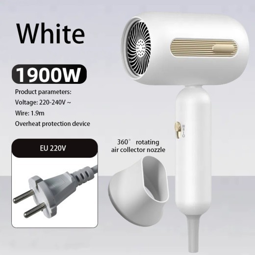 Secador de pelo F41 de 1900 W con turbina eléctrica de alta velocidad, flujo de aire, bajo nivel de ruido, temperatura constante y secado rápido, apto para salones de belleza en casa.