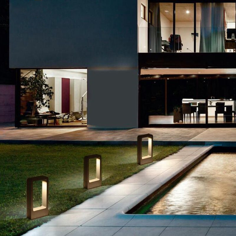 Luz de paisaje para exteriores, impermeable, para villa, jardín, bolardo, luz LED para césped