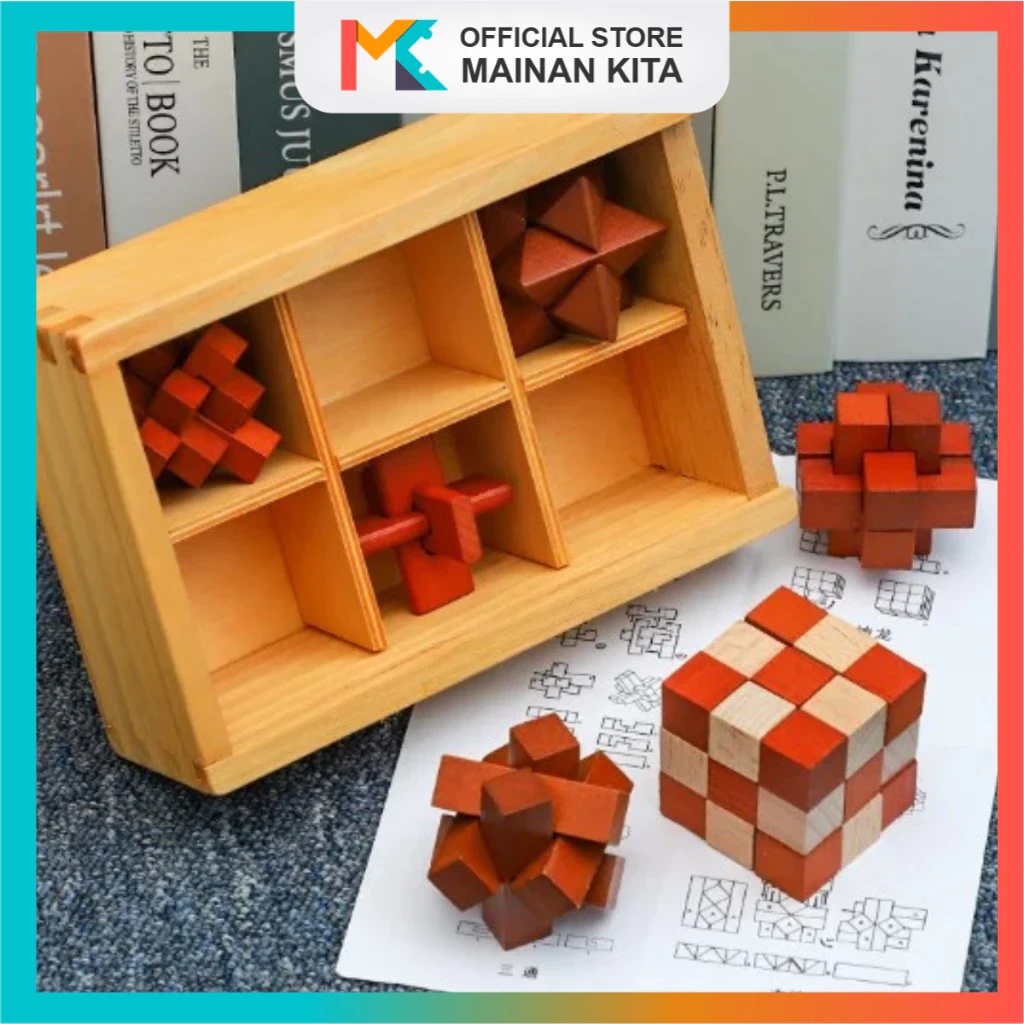 MK916 Rompecabezas de madera para educación de euductos, bloques de madera entrelazados, juguetes