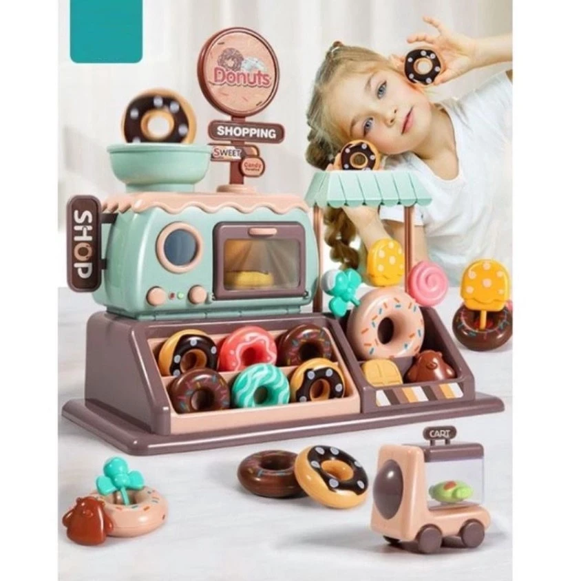 Juguetes para niños Mini Candy Paradise 34 piezas Donuts Tienda Juguetes Cajero Donuts