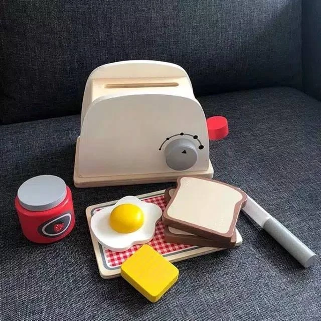 Edufuntoys - JUGUETES DE COCINA DE MADERA tostadora/cafetera/olla de leña/juguetes de madera