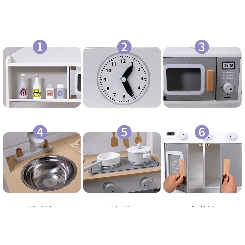 Juego de cocina de juguete de madera estilo japonés