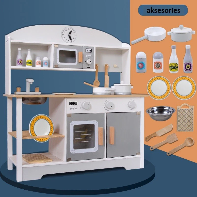 Juego de cocina de juguete de madera estilo japonés
