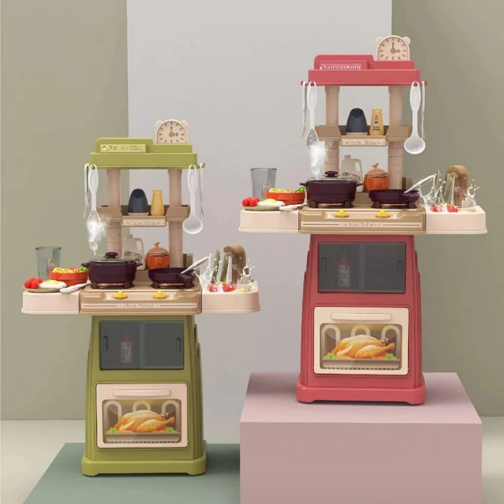 ( 899-01-02-07-08 ) Juego de cocina de 66 cm con pulverizador para niños/juguetes de cocina para cocinar/juego de juguetes para cocinar