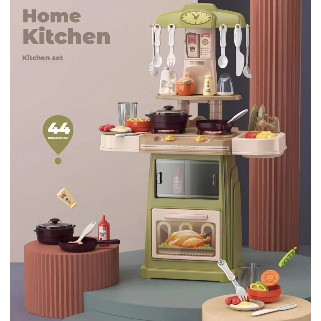 ( 899-01-02-07-08 ) Juego de cocina de 66 cm con pulverizador para niños/juguetes de cocina para cocinar/juego de juguetes para cocinar