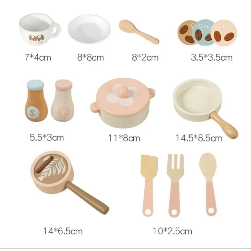Cocina de madera con cafetera/Cocina de madera infantil con cafetera