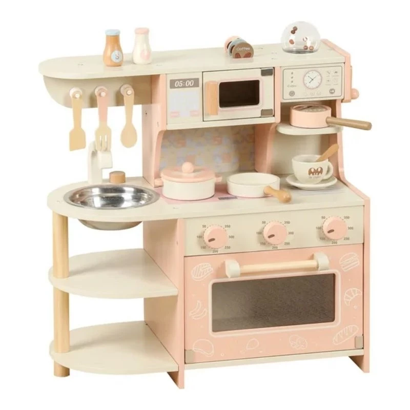 Cocina de madera con cafetera/Cocina de madera infantil con cafetera