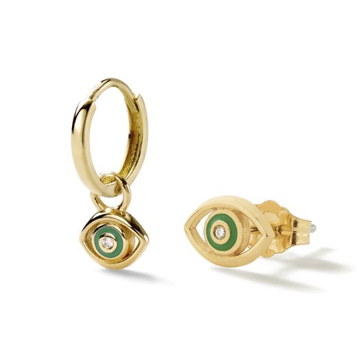 Pendientes de ojo de diablo con diamantes