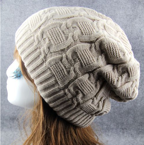 Gorro de lana gruesa, gorro de pelo suelto