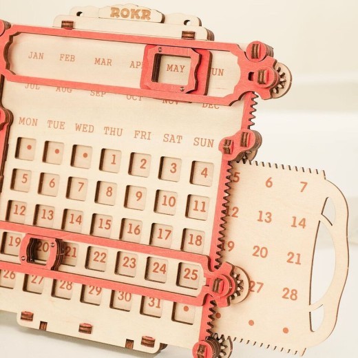 Calendario portaplumas de madera 3D ROKR, el mejor regalo para adolescentes, decoración del hogar