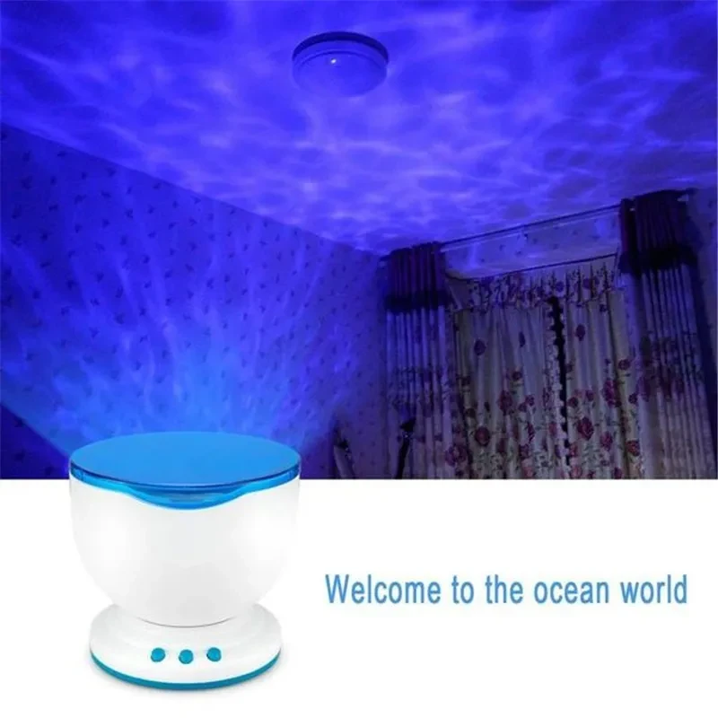 Proyector de olas oceánicas con luz LED nocturna y control remoto