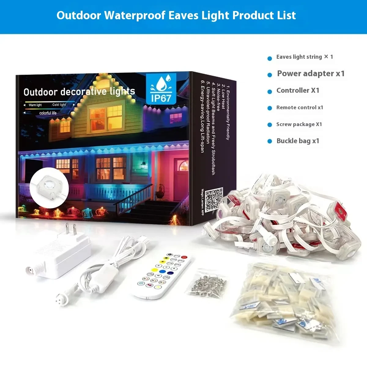 Luz de alero LED inteligente con Bluetooth para exteriores