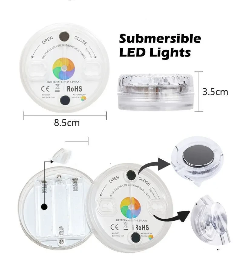 Lámpara subacuática impermeable con luz sumergible de cuentas LED