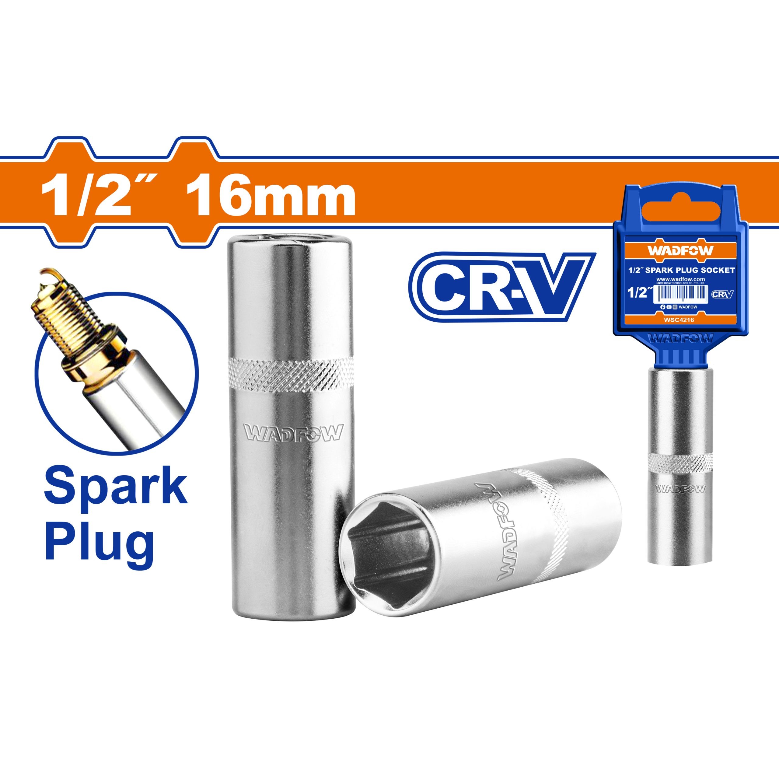 Dado para bujías de 1/2" y 16 mm