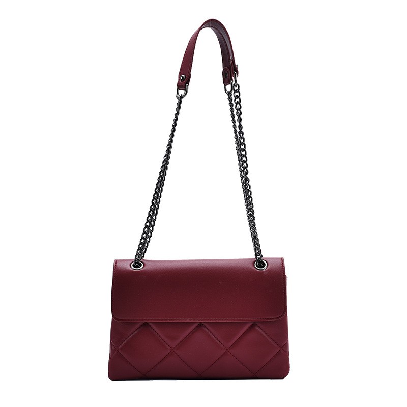 Bolso bandolera con cadena para mujer, sencillo, combinable con todo, nuevo y popular, con rombos.