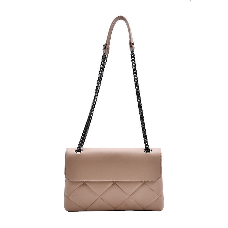Bolso bandolera con cadena para mujer, sencillo, combinable con todo, nuevo y popular, con rombos.