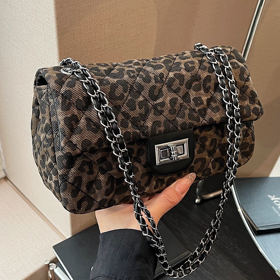 Nuevo bolso bandolera cuadrado pequeño con estampado de leopardo