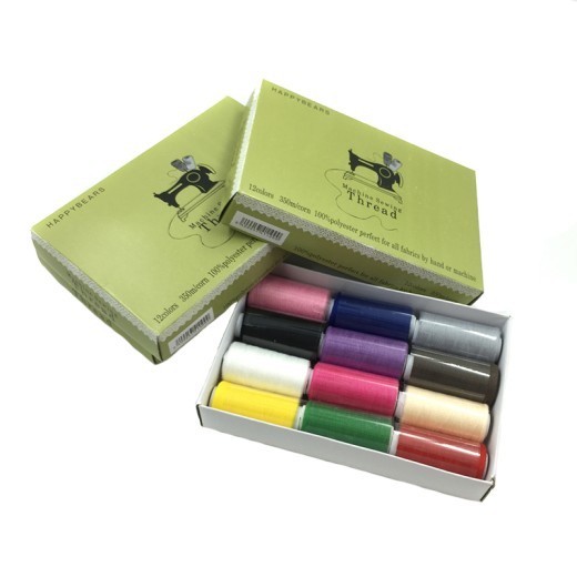 Hilo para coser a mano en caja de 12 colores