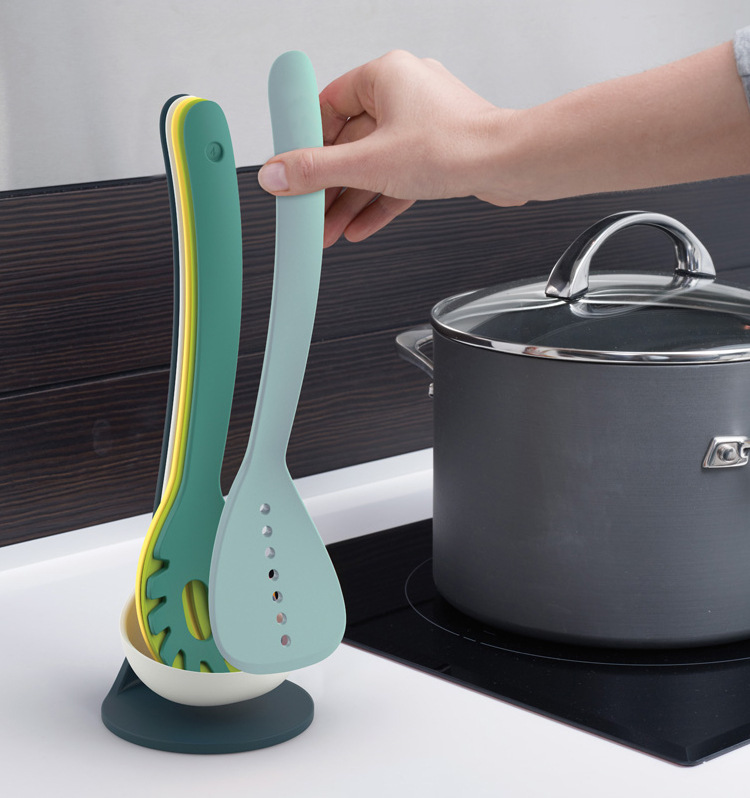 Juego de 6 utensilios de cocina antiadherentes resistentes al calor, cuchara sopera, espátula, utensilios para hornear, juego de utensilios de cocina, suministros de cocina