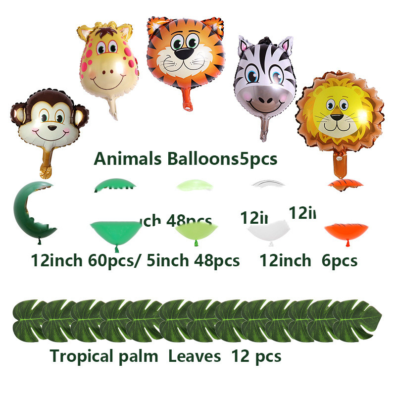 Suministros de globos para fiesta temática de jungla