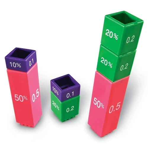 Recursos de aprendizaje Torre de fracciones Cubos de equivalencia Juguetes infantiles para aprender matemáticas
