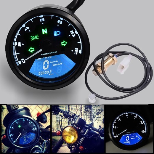 Acerca de la función de visualización y advertencia de luces altas Instrumento de modificación de motocicletas Tacómetro de velocidad