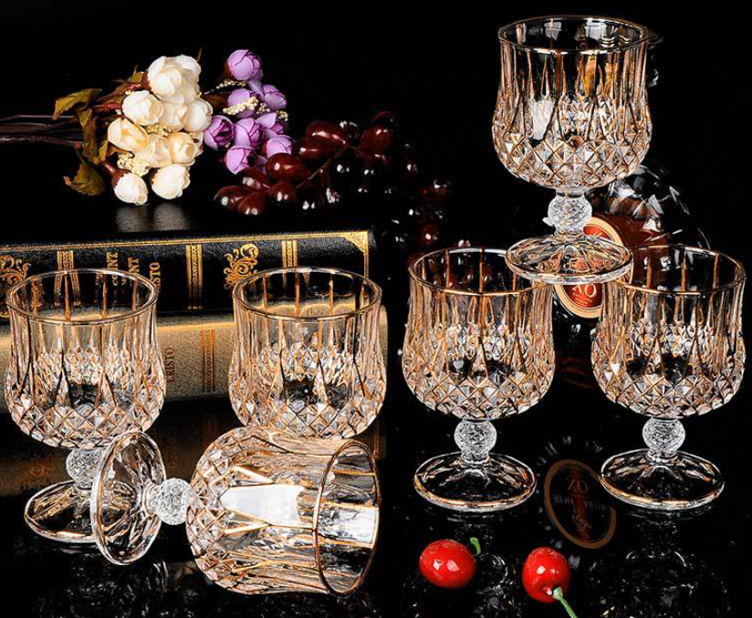 Set de regalo de botella de whisky y vino tinto de cristal Flavinz