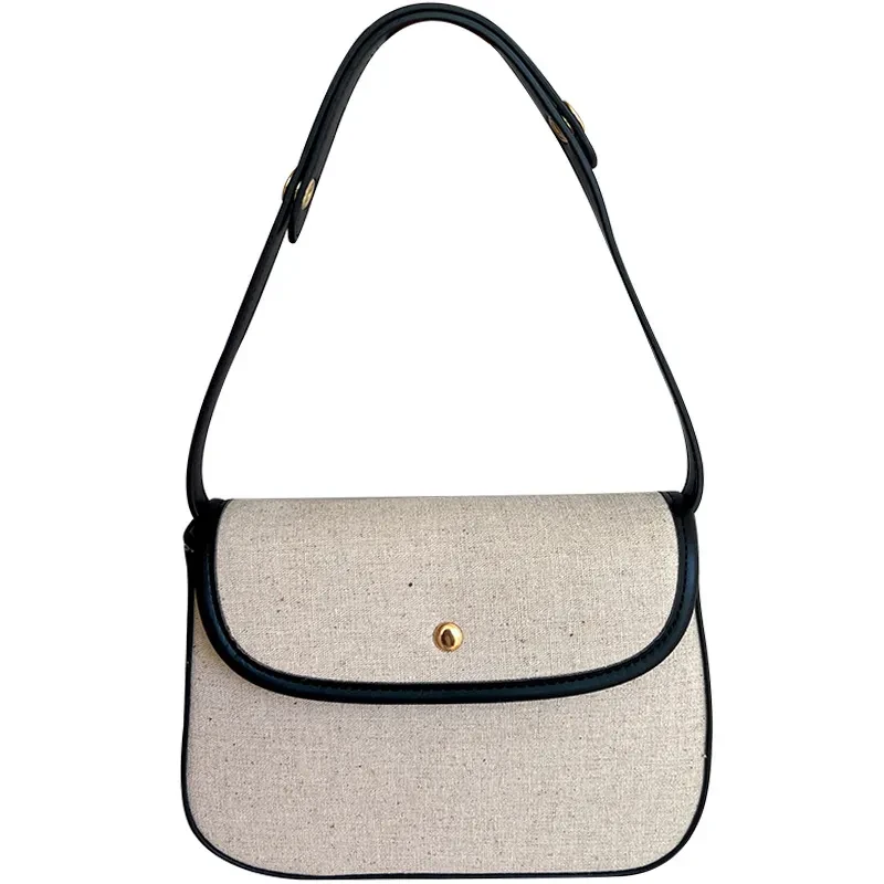 Elegante bolso bandolera de lona para mujer, nuevo y versátil, para principios de otoño.