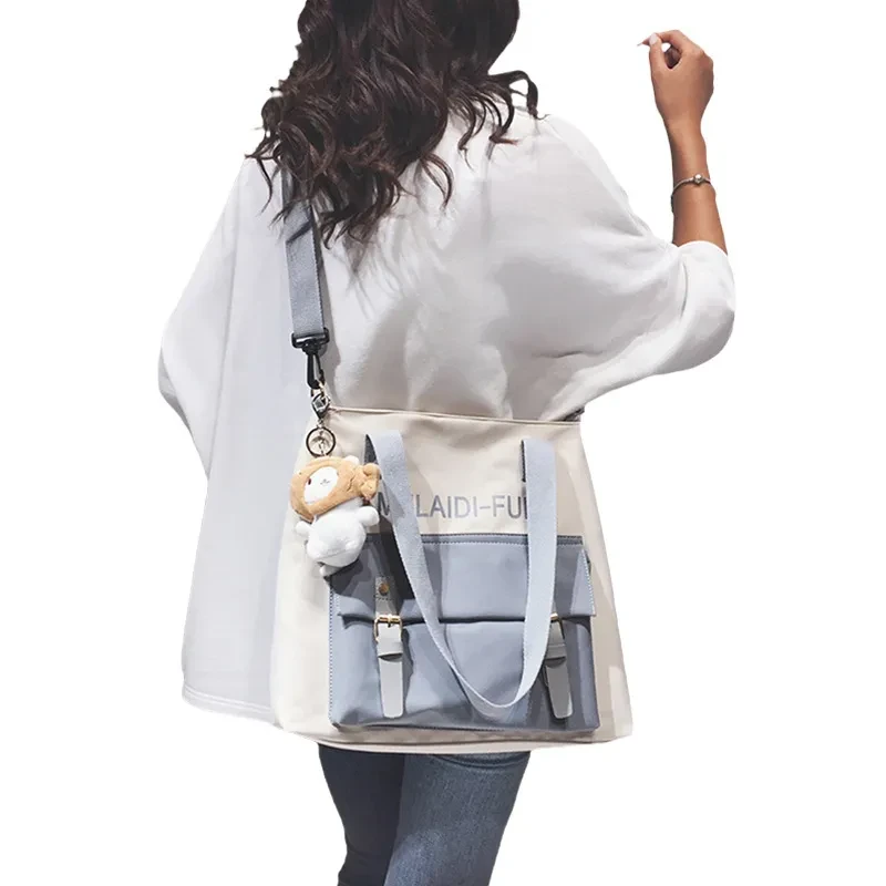 Bolso bandolera de nailon para mujer, portátil, para estudiantes.