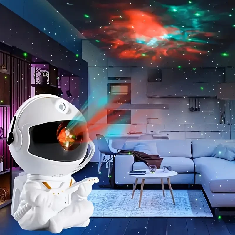 Luz nocturna estrellada de astronauta - Alimentada por USB, control remoto