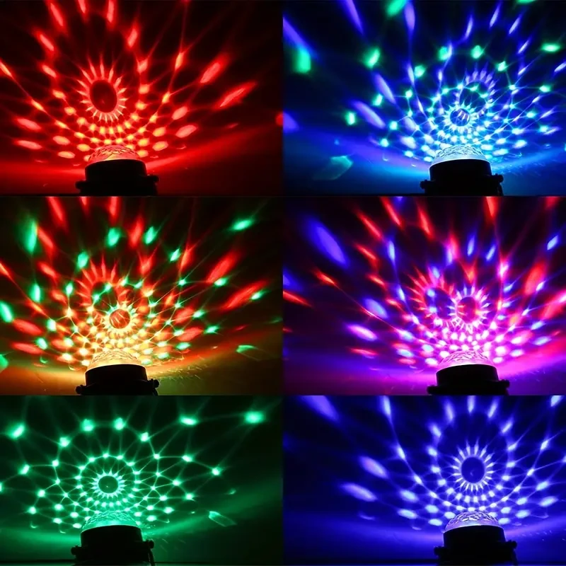 Juego de lámparas de bola de discoteca con alimentación USB, luces de fiesta LED RGB con control de ritmo musical.