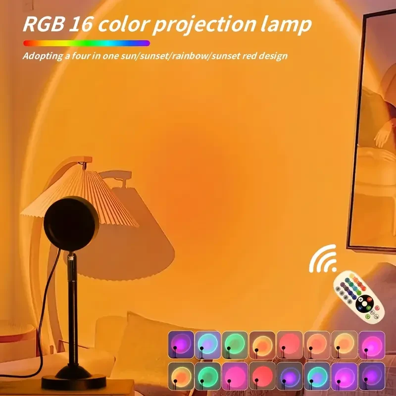 Lámpara LED de proyección de puesta de sol con control remoto