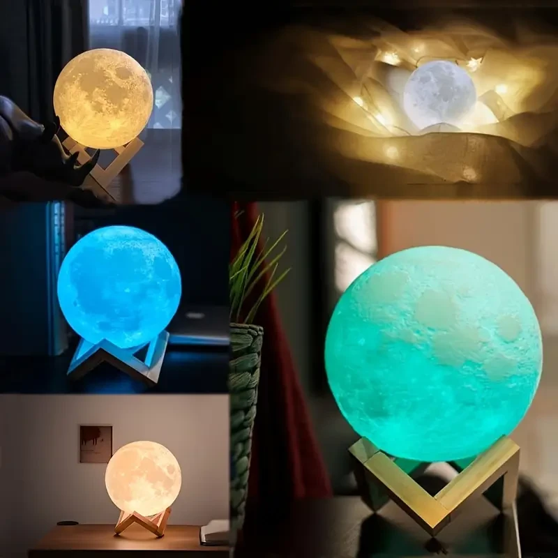 Lámpara de escritorio con luces de luna de 128 colores