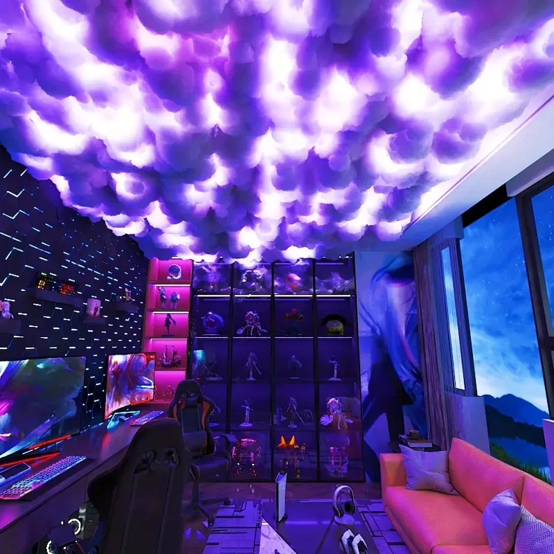 Kit de luces LED RGB en forma de nube con sincronización musical, tiras de luces multicolores cambiantes