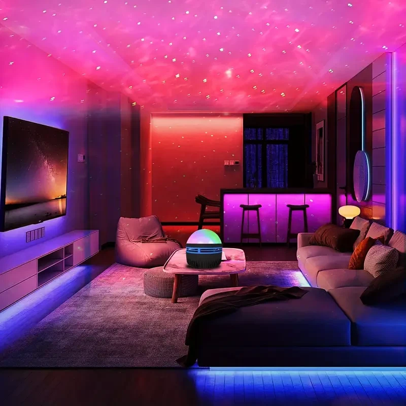 Lámpara USB LED Northern Lights con control remoto y cambio de color regulable