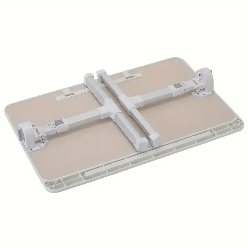 Mesa de cama ajustable para portátil de 60 x 40 cm con alturas de 29 a 42 cm y ángulos plegables.