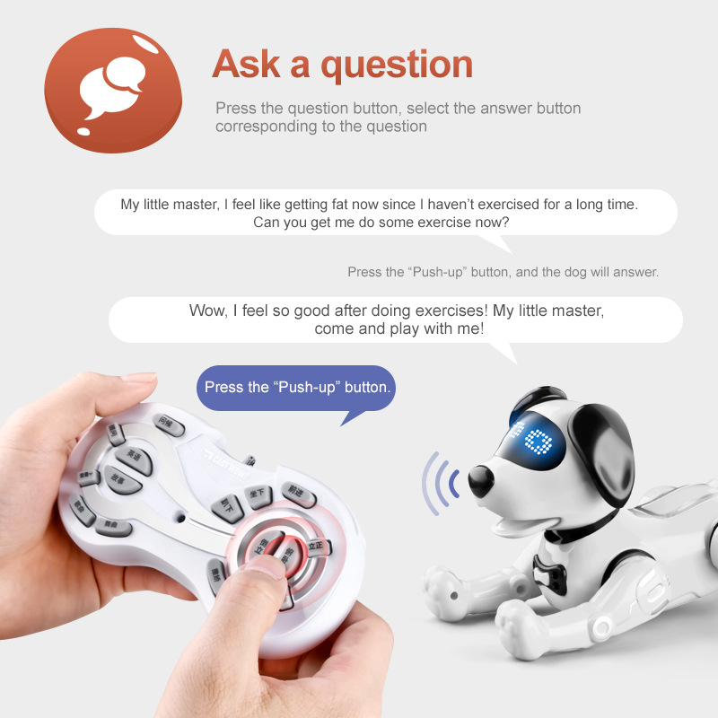 Perro robot con control remoto inteligente, juguete educativo temprano para niños, rompecabezas interactivo entre padres e hijos, mascota electrónica que canta, regalo para niños