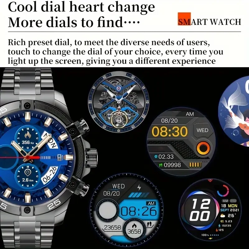 Reloj inteligente 2024 para hombre, con llamadas inalámbricas, pantalla HD de 360 x 360, 1,53 pulgadas, reloj inteligente de negocios, deportivo, rastreador de actividad física, regalo para el Día del Padre.