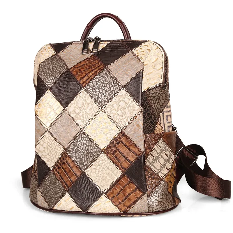Mochila retro Cobbler Legend, bolso de hombro de piel auténtica para mujer