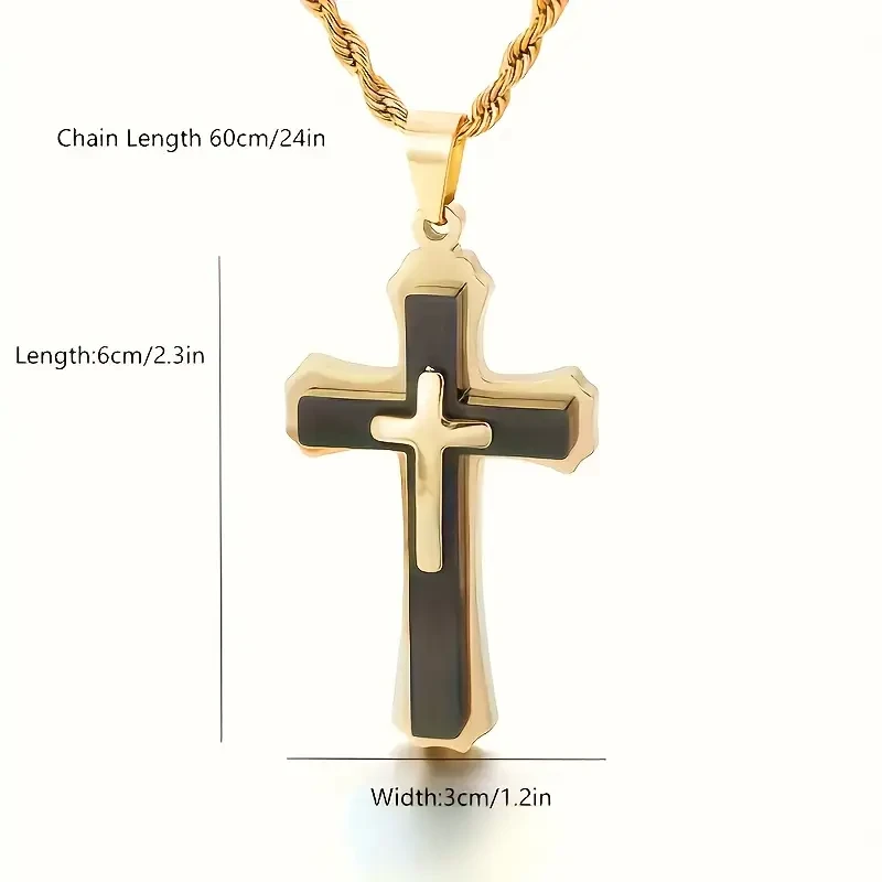 Colgante de cruz de plata de ley 925, fabricado en Italia, chapado en oro de 18 quilates, joyería de moda para hombre, talla diamante, incluye caja de regalo, ideal para parejas y festivales.
