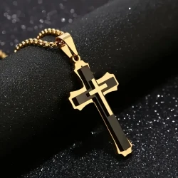 Colgante de cruz de plata de ley 925, fabricado en Italia, chapado en oro de 18 quilates, joyería de moda para hombre, talla diamante, incluye caja de regalo, ideal para parejas y festivales.
