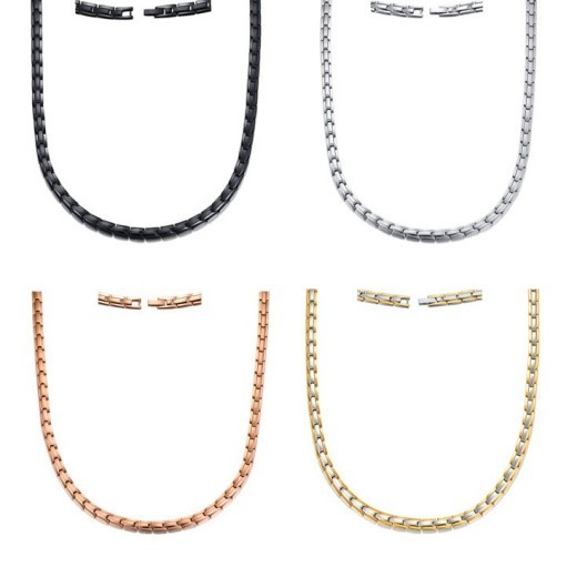 Collar con imán de acero inoxidable y titanio, joyería de hip hop