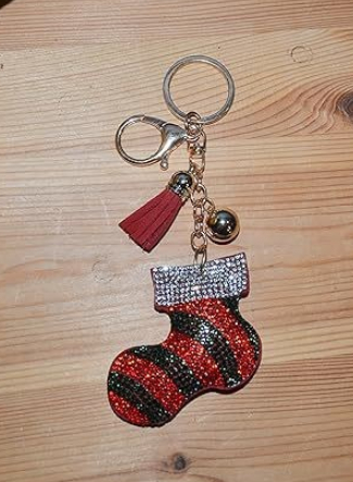 Accesorios para llaveros con diamantes de imitación de la serie navideña