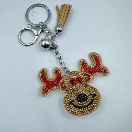 Accesorios para llaveros con diamantes de imitación de la serie navideña