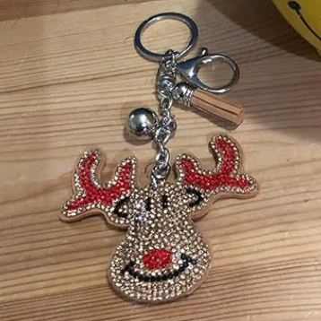 Accesorios para llaveros con diamantes de imitación de la serie navideña