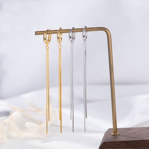 Clip para orejas de plata S925 para mujer, estilo coreano.