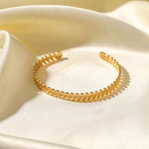 Pulsera con forma de hoja y personalidad de moda para mujer