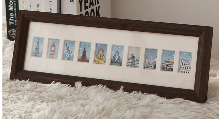 Marco de fotos creativo para la inscripción del bebé. Foto de bebé en pulgadas.