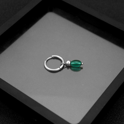 Pendientes de acero de titanio de estilo unisex de moda nacional para hombres y mujeres, resistentes a la decoloración, de color azul pavo real, temperamental, para minorías, personalizados, de moda, con clip para las orejas que combinan con todo.